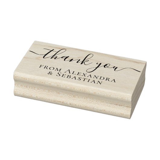 Gepersonaliseerde dank u elegante scroll tekst rubberstempel (Stempel)