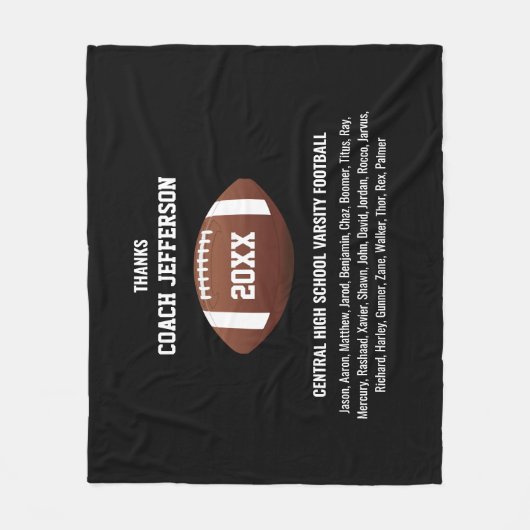 Gepersonaliseerde dank u Football Coach Custom Fleece Deken (Voorkant)