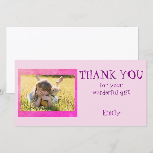 Gepersonaliseerde Dank u Foto Bedankkaart (Voorkant / Achterkant)