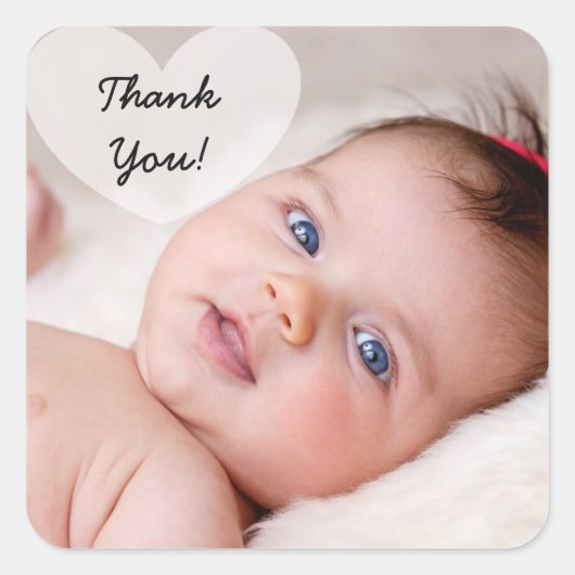 Gepersonaliseerde dank u foto Sticker (Voorkant)