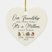 Gepersonaliseerde Dank u Gift Beste Vriend Kerstmi Keramisch Ornament (Achterkant)