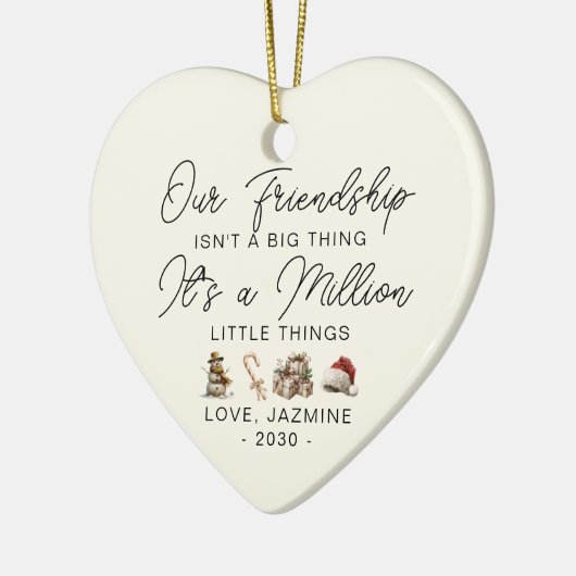 Gepersonaliseerde Dank u Gift Beste Vriend Kerstmi Keramisch Ornament (Links)