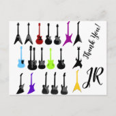 Gepersonaliseerde Dank u Gitaarprint Briefkaart (Voorkant)