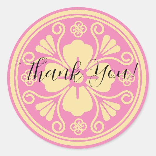 Gepersonaliseerde dank u Hanabishi Ronde Sticker (Voorkant)
