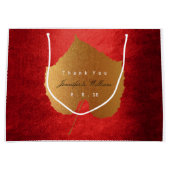 Gepersonaliseerde dank u Herfst Gold Leave Red Large Cadeautasje (Voorkant)