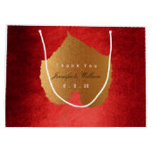Gepersonaliseerde dank u Herfst Gold Leave Red Large Cadeautasje (Achterkant)