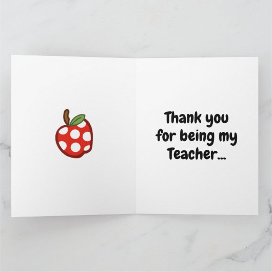 Gepersonaliseerde Dank u Leraar Celebration Tree Kaart (Binnen)