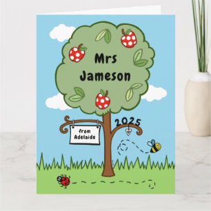 Gepersonaliseerde Dank u Leraar Celebration Tree Kaart