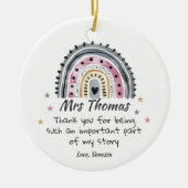 Gepersonaliseerde dank u leraar waardering geschen keramisch ornament (Voorkant)