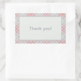 Gepersonaliseerde dank u Pink 'n Green Plaid Rechthoekige Sticker