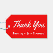 Gepersonaliseerde dank u rood en wit cadeau Labels Cadeaulabel (Achterkant Horizontaal)
