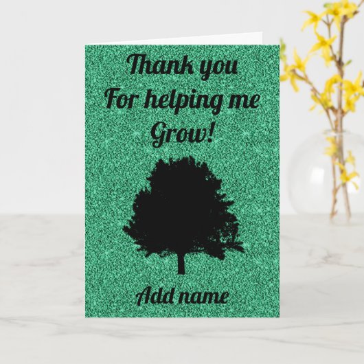 Gepersonaliseerde dank u voor het helpen groeien k kaart (Gele Bloem)
