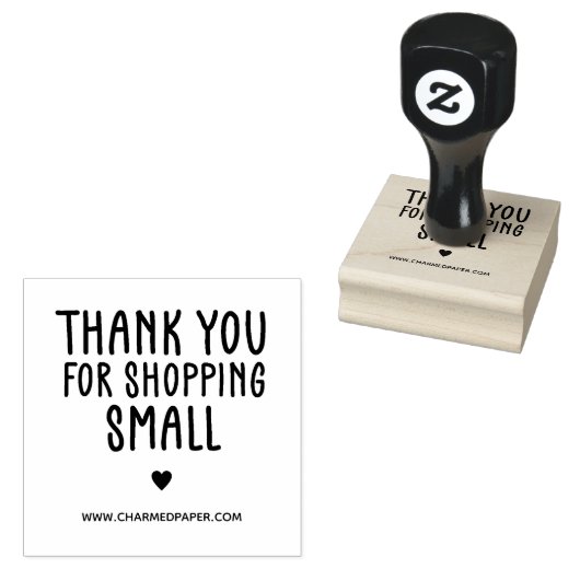 Gepersonaliseerde dank u voor het winkelen klein rubberstempel (Gestempeld)