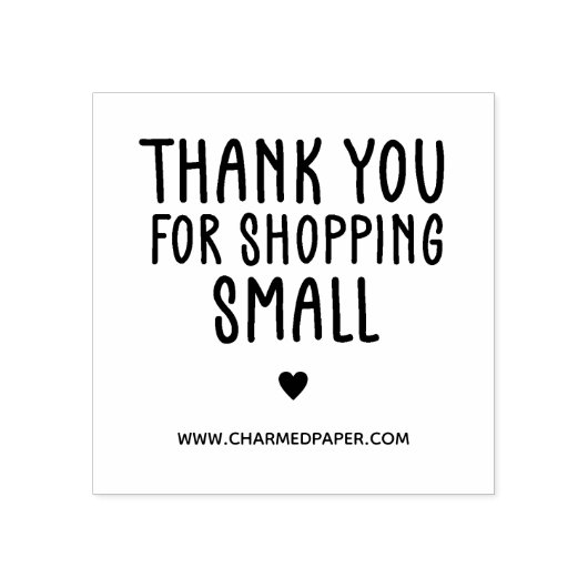 Gepersonaliseerde dank u voor het winkelen klein rubberstempel (Afrduk)