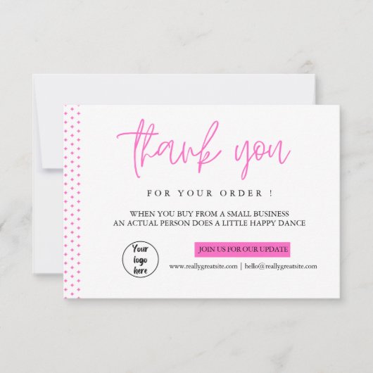 Gepersonaliseerde dank u voor uw Visitekaartjes Bedankkaart (Voorkant)