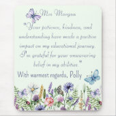 Gepersonaliseerde dank u Waterverf Wildflower Muismat (Voorkant)