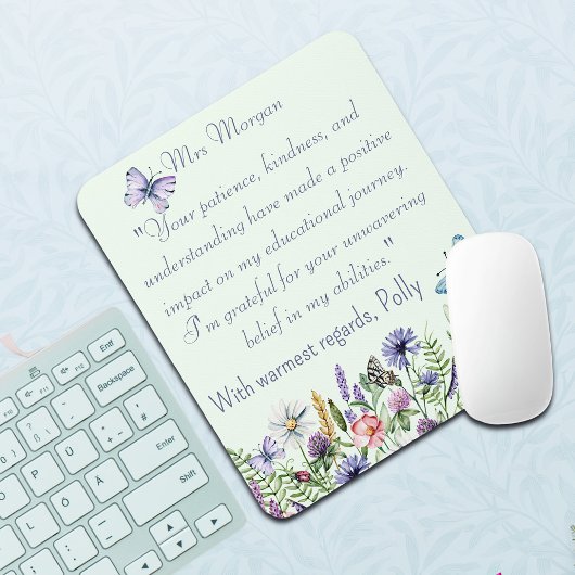 Gepersonaliseerde dank u Waterverf Wildflower Muismat