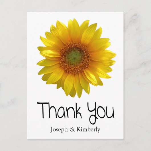 Gepersonaliseerde Dank u Zonnebloem Groet Briefkaa Briefkaart (Voorkant)