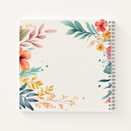 Gepersonaliseerde Dankbaarheid Tijdschrift bloemen Notitieboek (Achterkant)