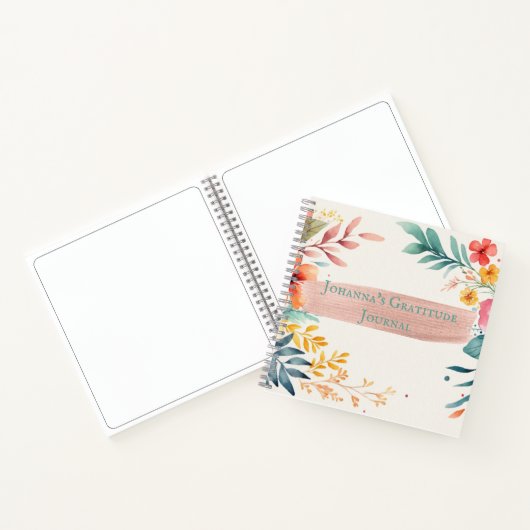 Gepersonaliseerde Dankbaarheid Tijdschrift bloemen Notitieboek (Binnen)