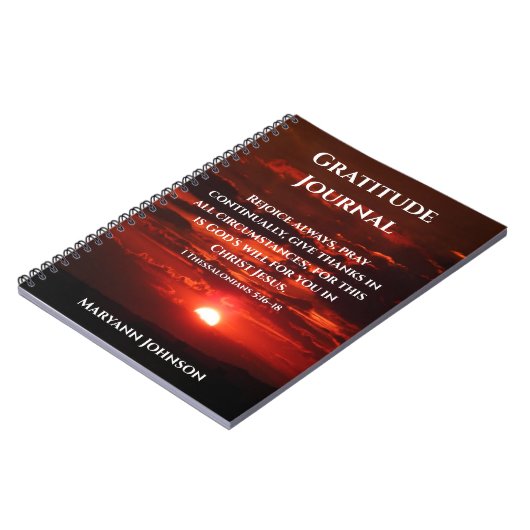 Gepersonaliseerde Dankbaarheidsjournaal met zonson Notitieboek (Linkerzijde)