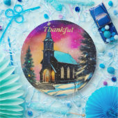 Gepersonaliseerde Dankbare Land Kerstkerk. Papieren Bordje (Feest)