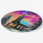 Gepersonaliseerde Dankbare Land Kerstkerk. Papieren Bordje (Gekanteld)