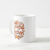 Gepersonaliseerde Dankbare Leraar Thanksgiving Koffiemok (Voorkant links)