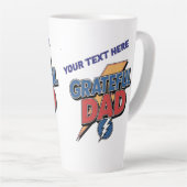 Gepersonaliseerde Dankbare Papa Superheld Latte Mok (Rechterhoek)
