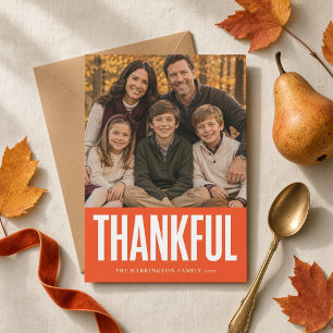 Gepersonaliseerde Dankbare Thanksgiving Familie Feestdagenkaart