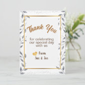 Gepersonaliseerde dankjewel Kaartgroeten Feestdagenkaart (Staand voorkant)