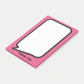 Gepersonaliseerde dankjewel roze pret spraakwolk post-it® notes (Schuin)