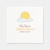 Gepersonaliseerde dankU Baby shower retro zon serv Servet (Voorkant)