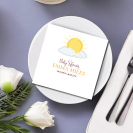 Gepersonaliseerde dankU Baby shower retro zon serv Servet