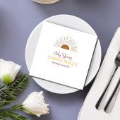 Gepersonaliseerde dankU Baby shower retro zon serv Servet