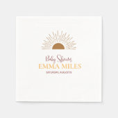 Gepersonaliseerde dankU Baby shower retro zon serv Servet (Voorkant)