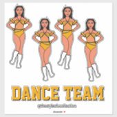 Gepersonaliseerde dans Team Zonnebloem Stenen #2 Sticker (Vel)