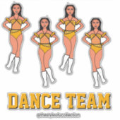 Gepersonaliseerde dans Team Zonnebloem Stenen #2 Sticker (Voorkant)