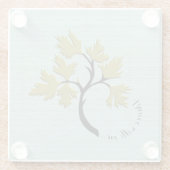 Gepersonaliseerde dansboom Olijfgroen Glazen Onderzetter (Achterkant)