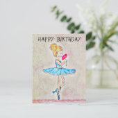 Gepersonaliseerde danser Birthday Kaart ballerina (Staand voorkant)