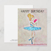 Gepersonaliseerde danser Birthday Kaart ballerina (Voorkant / Achterkant)