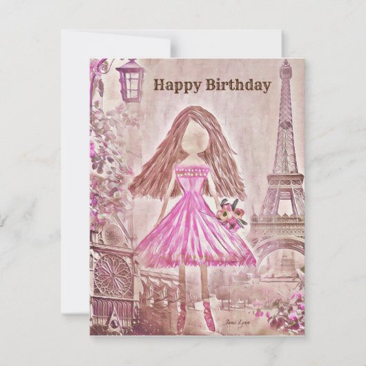 Gepersonaliseerde danser Birthday Kaart ballerina (Voorkant)