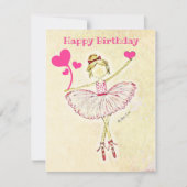 Gepersonaliseerde danser Birthday Kaart ballerina (Voorkant)
