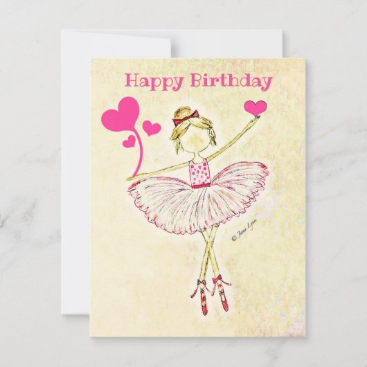 Gepersonaliseerde danser Birthday Kaart ballerina (Voorkant)