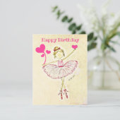 Gepersonaliseerde danser Birthday Kaart ballerina (Staand voorkant)