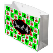 GEPERSONALISEERDE DANSER CANDY CANE VAKANTIE CADEA LARGE CADEAUTASJE (Achterkant Gekanteld)