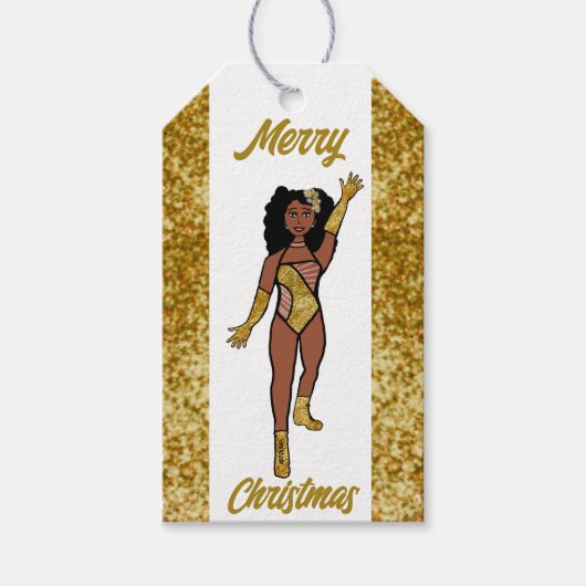 Gepersonaliseerde Danser Gift Label Gold A Cadeaulabel (Voorkant)