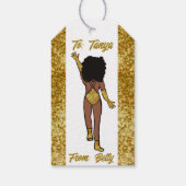 Gepersonaliseerde Danser Gift Label Gold A Cadeaulabel (Achterkant)