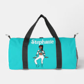 Gepersonaliseerde danser plunjezak aqua wit #1 (Voorkant)