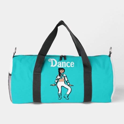 Gepersonaliseerde danser plunjezak aqua wit #2 (Achterkant)
